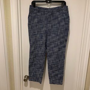 Merona Blue and White Textured Cropped Work Pants